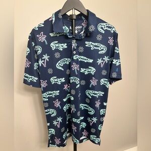 chubbies Navy Polo with Pastel Mint & Light Pink Tropical Prints